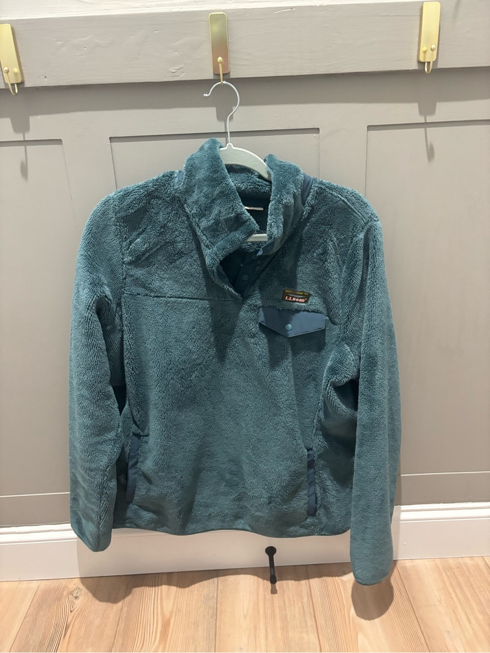 L.L. Bean Teal Fleece Pullover Hoodie